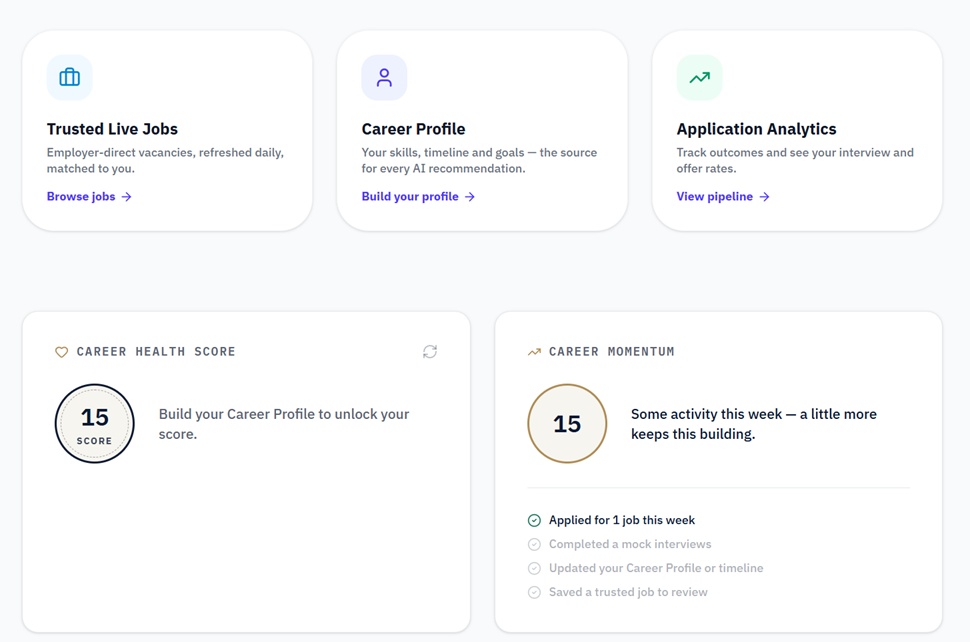 CareerPilot dashboard overview screenshot